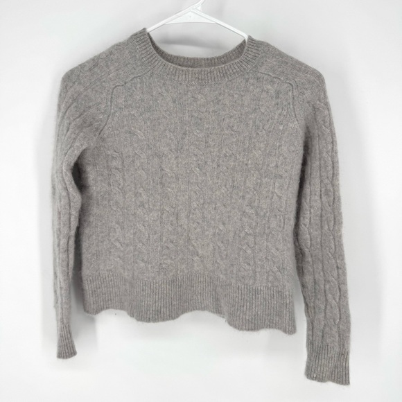 1901 Sweaters - 1901  100% cashmere Normcore cosycore whimsy Light Gray Cable Knit Sweater
